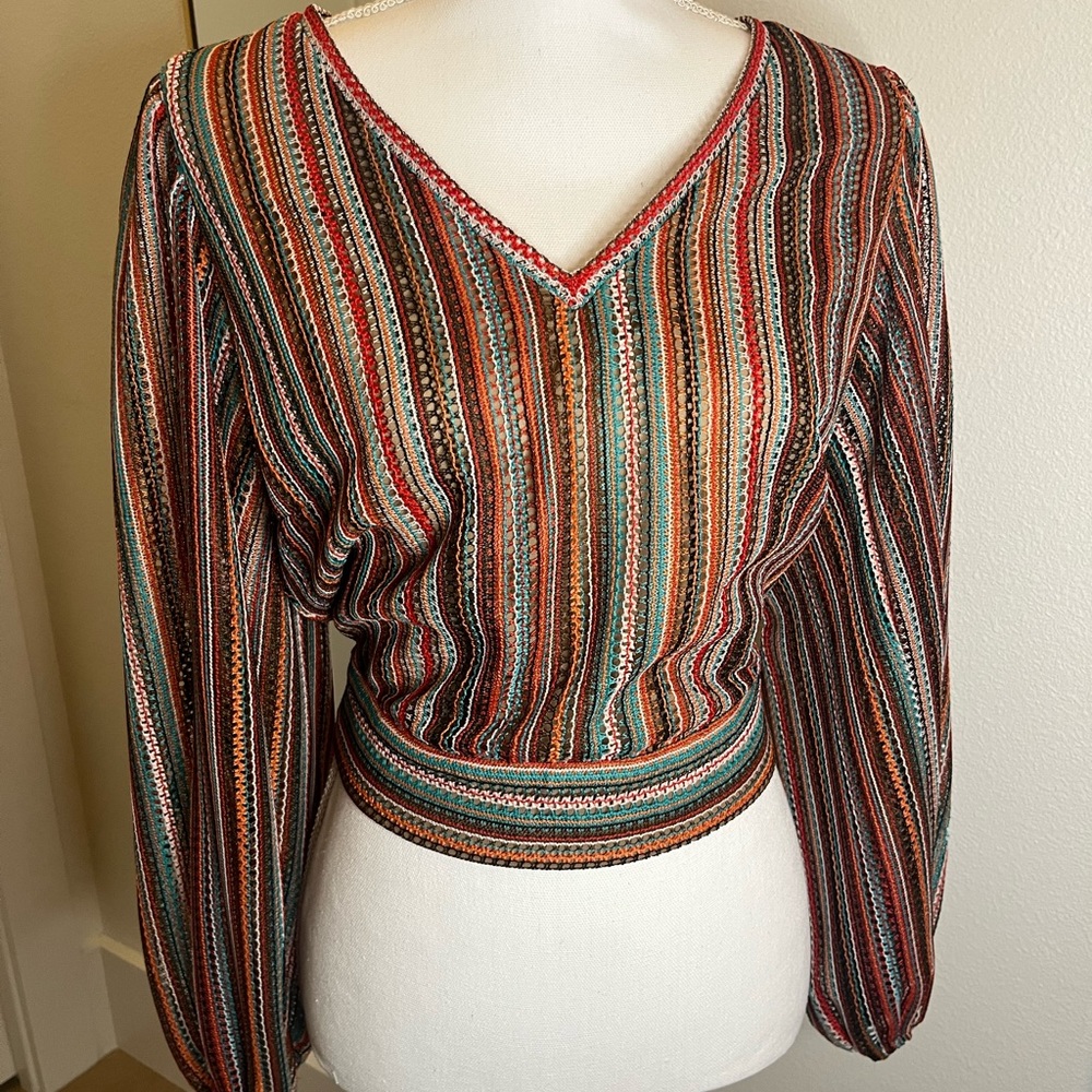 Sugarlips Multi Color Stripe long-sleeve  - Size S